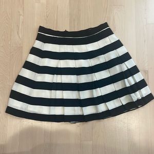 Ro & de pleated black and white silk skirt